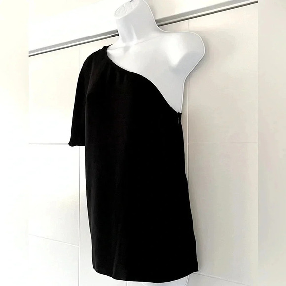 Babaton/ Blouse/ Draped one shoulder/ Black/ Size US M - Picture 3 of 12